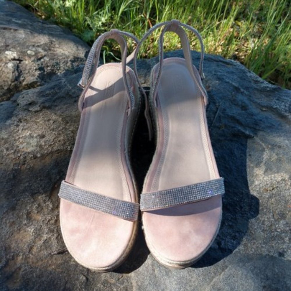 ASOS London rhinestones strappy wedge sandals